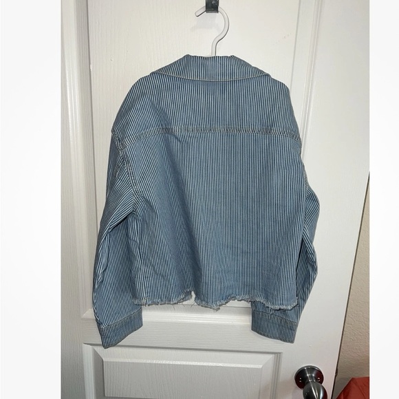 Free Assembly Striped Denim Jacket, Girl’s Size M - Picture 4 of 4